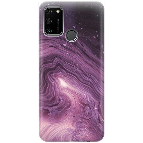 фото Re:pa накладка transparent для honor 9a с принтом "бело-фиолетовые краски"