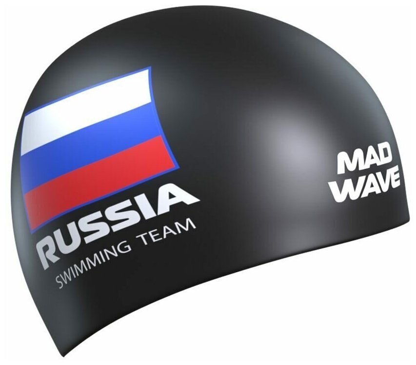 Силиконовая шапочка Mad Wave Swimming Team - Черный