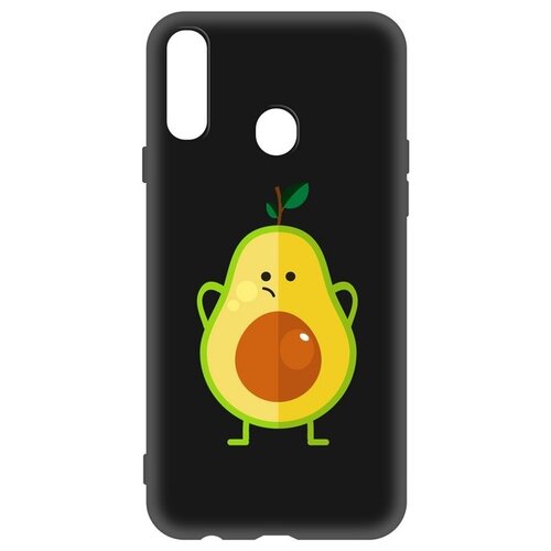 фото Чехол-накладка krutoff soft case авокадо недоумевающий для samsung galaxy a20s (a207) черный krutoff group