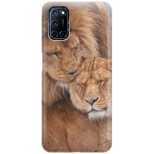 фото Ультратонкий силиконовый чехол-накладка для oppo a52 / a72 с принтом "милые львы" gosso