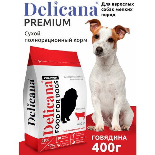 DELICANA Корм сухой для собак мелких пород Говядина 400 гр