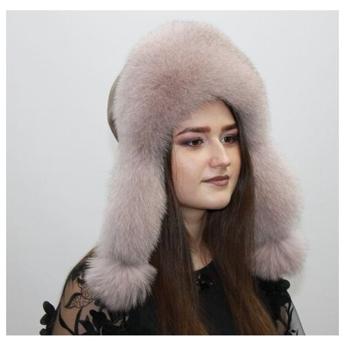 фото Шапка ушанка ушанка мех песца, размер 54 - 55, бежевый мария