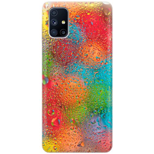 ультратонкий силиконовый чехол накладка для samsung galaxy m31 с принтом капли и разноцветные шары Ультратонкий силиконовый чехол-накладка для Samsung Galaxy M51 с принтом Капли и разноцветные шары