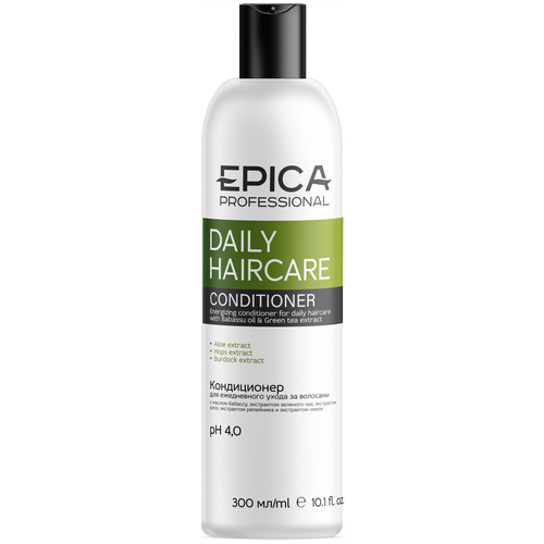 EPICA Professional Daily Haircare Кондиционер для ежедневного ухода с маслом бабассу и экстрактом зеленого чая, 300 мл.