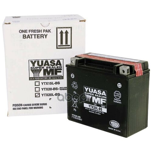 фото Аккумуляторная батарея yuasa арт. ytx20l-bs gs yuasa