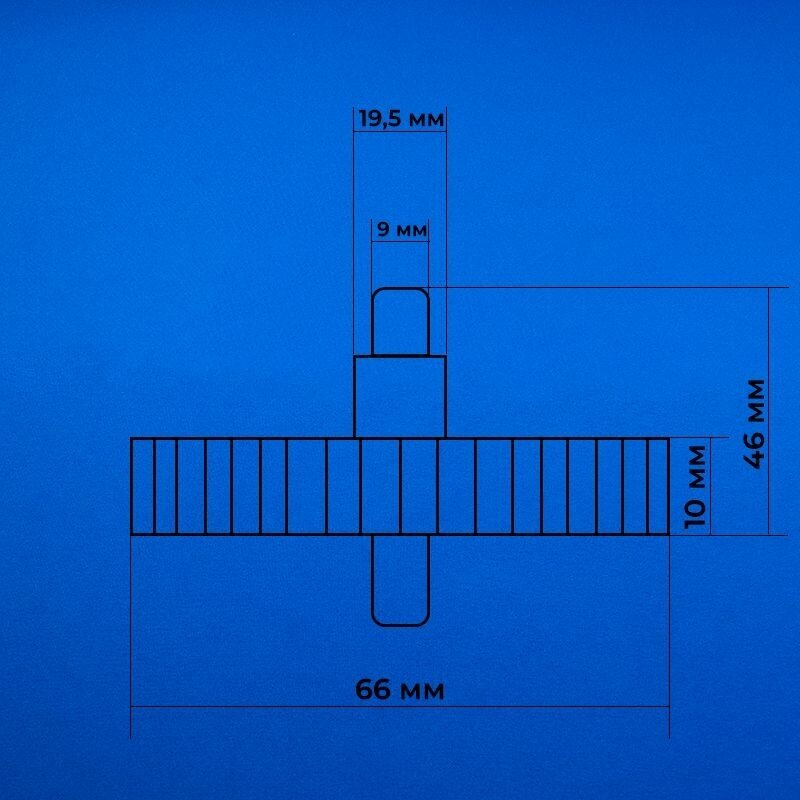 Шестерня мясорубки Хозяюшка черная D66mm металическая втулка SHz066 - фотография № 5