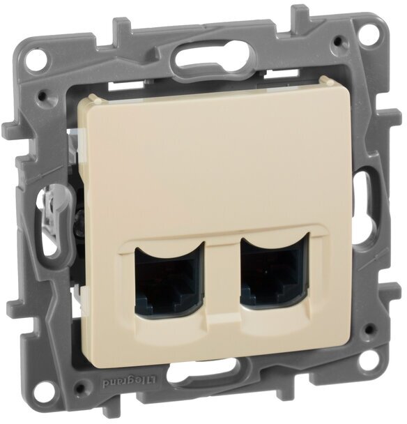 Legrand Etika Слоновая кость Розетка компьютерная 2-ая RJ45, категория 5е UTP