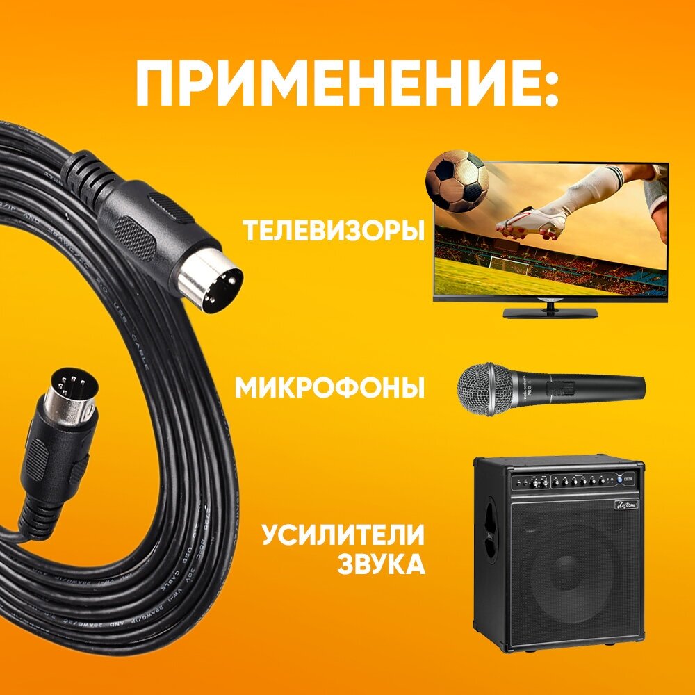 Акустический кабель Midi, SZ-Audio длина 1.5m, черный, для акустических приборов — фото 1
