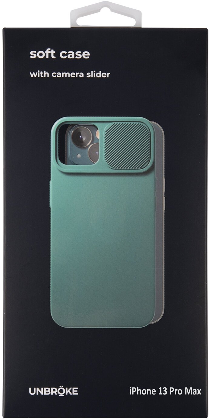 Чехол накладка UNBROKE soft case with camera slider для iPhone 13 Pro Max, зеленая - фото №8