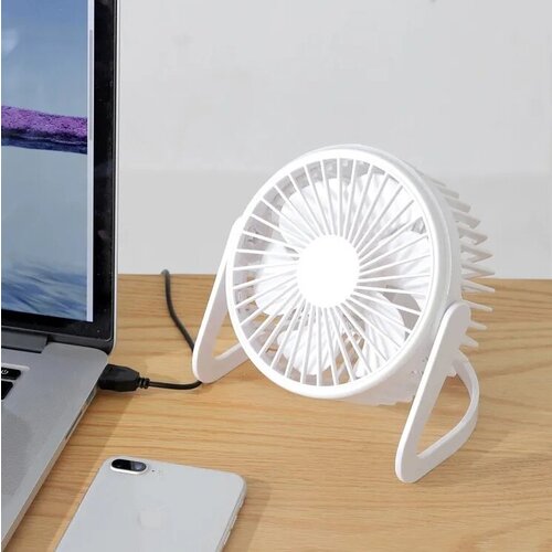 Вентилятор настольный офисный с наклоном работает от USB цвет белый 45000₽