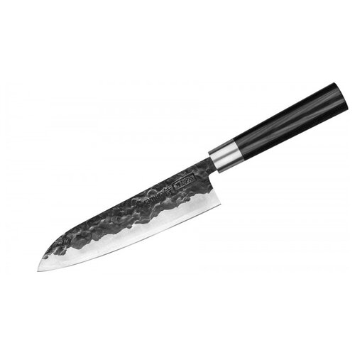 фото Подарочный набор samura нож кухонный "samura blacksmith" сантоку 182 мм, гвоздичное масло, салфетка