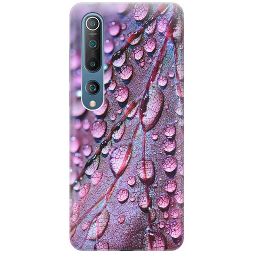 фото Re:pa накладка transparent для xiaomi mi 10 с принтом "лист в каплях"