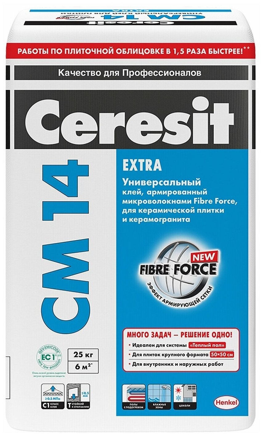 Клей для плитки и камня Ceresit CМ 14 Extra