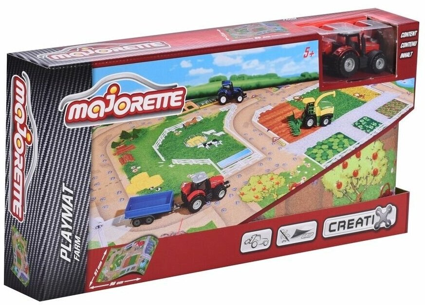 Коврик игровой Majorette Creatix, Farm серии, нескользящий, 1 машинка, 96х51 см - фото №8