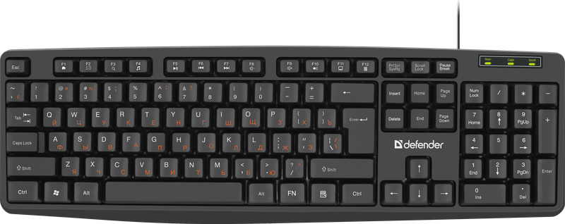 Клавиатура Defender Concept HB-164 RU, USB, проводная, черный [45164]