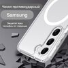 Фото #1 Чехол на Самсунг С23 Магнит прозрачный для Samsung Galaxy S23 с MagSafe силиконовый для беспроводной зарядки, защита камеры и экрана
