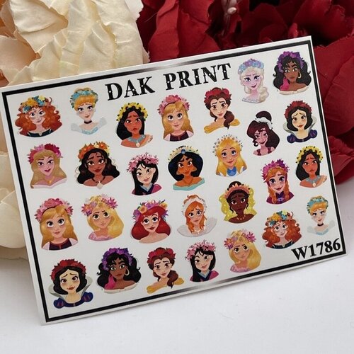 Слайдеры для маникюра (водные наклейки) для дизайна ногтей Принцессы