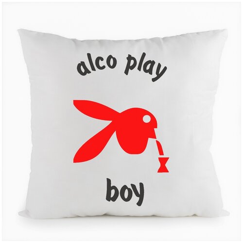 фото Подушка белая coolpodarok alco play boy,белая