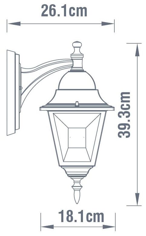 Светильник ЖКХ Inspire Chester 25 Вт IP44 бра, шестигранный - фотография № 4