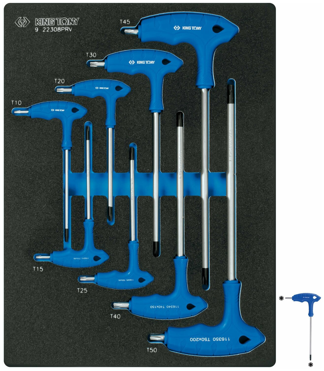 Набор Ключей Torx Lтип Ложемент 8 Предметов King Tony 922308Trv KING TONY арт. 922308TRV