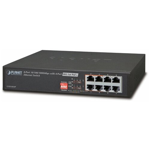Коммутатор PLANET 10 8-Port 101001000 Gigabit Ethernet Switch with 4-Port 8023at PoE Injector 1810100₽