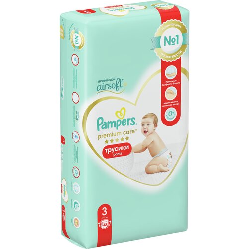 Подгузники - трусики Pampers Premium Care Pants 3 6-11 кг 48 шт