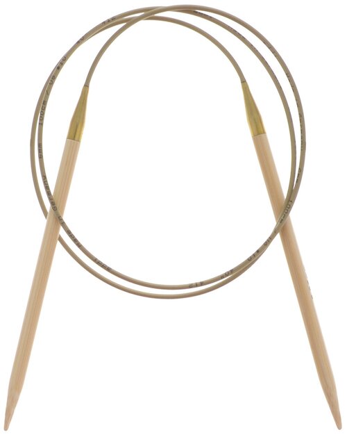 Спицы ADDI Nature круговые из бамбука 555-7, диаметр 6 мм, длина 13 см, общая длина 100 см, бежевый