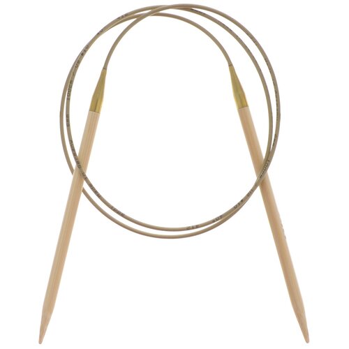 Спицы ADDI Nature круговые из бамбука 555-7, диаметр 6 мм, длина 13 см, общая длина 100 см, бежевый