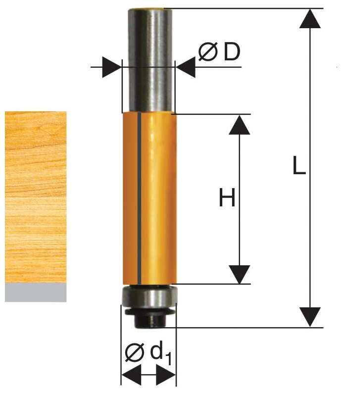 Фреза по дереву кромочная прямая Ø 9.5х25 твердосплав ц/хв 8 энкор бокс