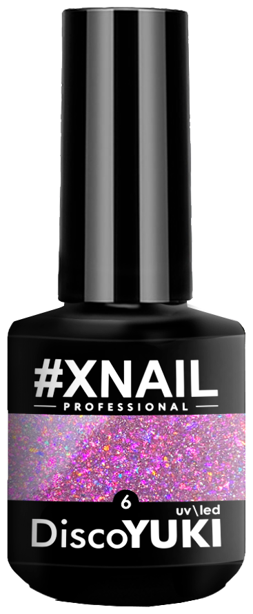 Светоотражающий гель лак XNAIL DISCO YUKI с хлопьями юки, 15 мл, №06