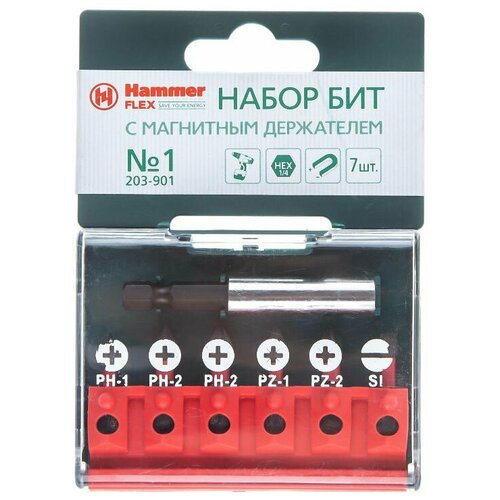 фото Набор бит hammer 203-901 pb set no1 (7pcs) ph/pz/sl 7шт.