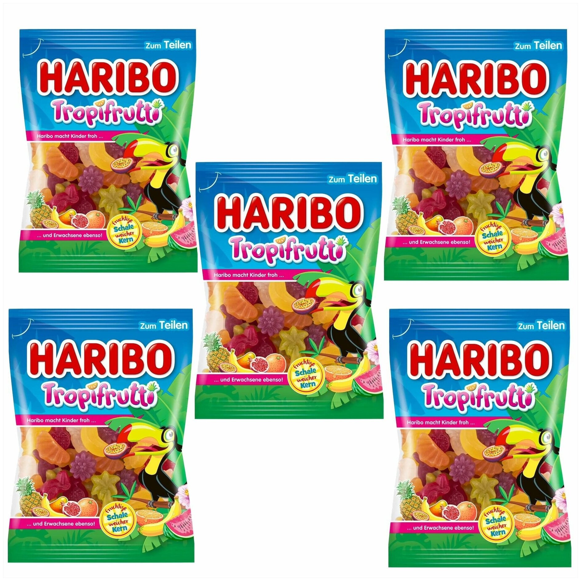 Мармелад жевательный HARIBO Tropifrutti 5 пакетов по 75 гр.