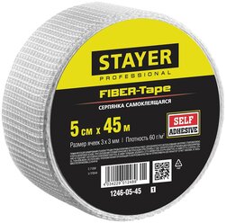 Самоклеящаяся серпянка STAYER Fiber-Tape 5см х 45м 3х3 мм (1246-05-45_z01)