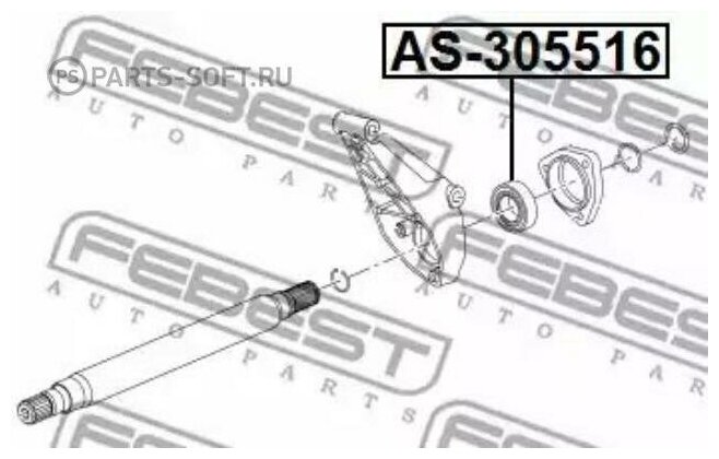 Подшипник привода OPEL ASTRA H 2004-2010 AS-305516 FEBEST AS-305516 | цена за 1 шт