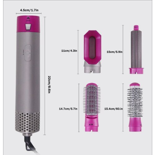 Стайлер для волос мультистайлер 5в1 с коричневым кейсом плойка выпрямитель фен укладка с насадками для завивки волос фен для укладки фен стайлер 199900₽