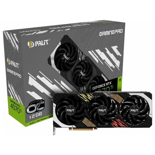 Видеокарта Palit RTX4070Ti GAMINGPRO OC 12GB GDDR6X 192bit 3-DP HDMI RTL9 10251000₽