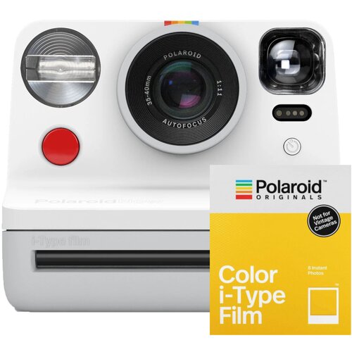 Фотоаппарат моментальной печати Polaroid Now I-Type Instant Camera, печать снимка 88x107 мм, белая + 8 Картриджей Polaroid i-Type Film