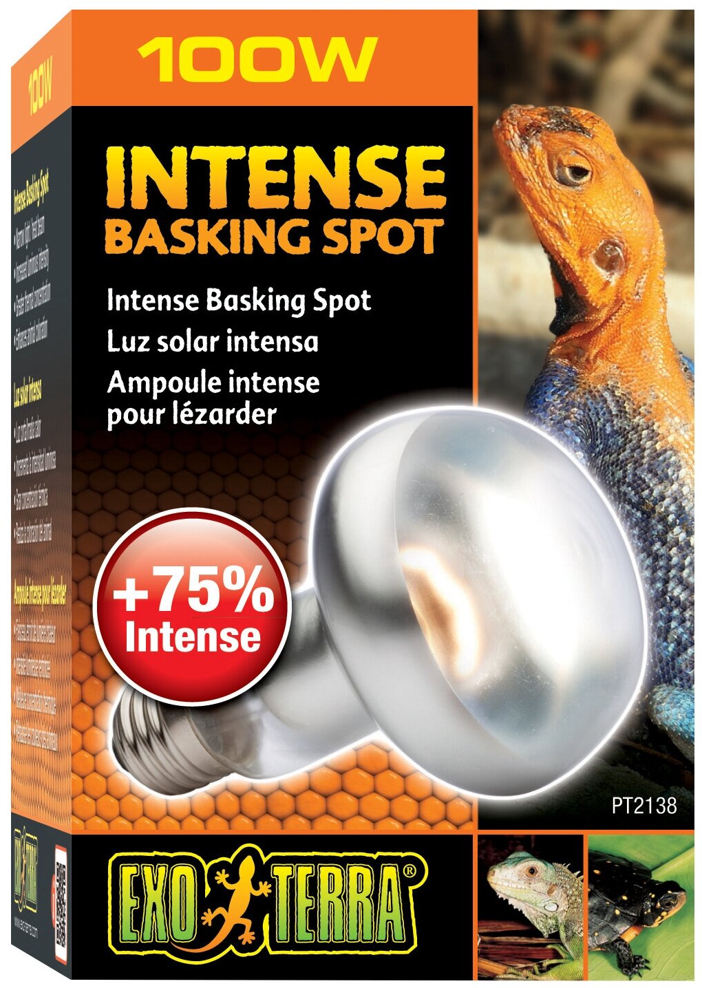 Лампа для баскинга Exo Terra(hagen) EXO TERRA Intense basking spot 100 Вт 80mm. PT2138 (H221382)