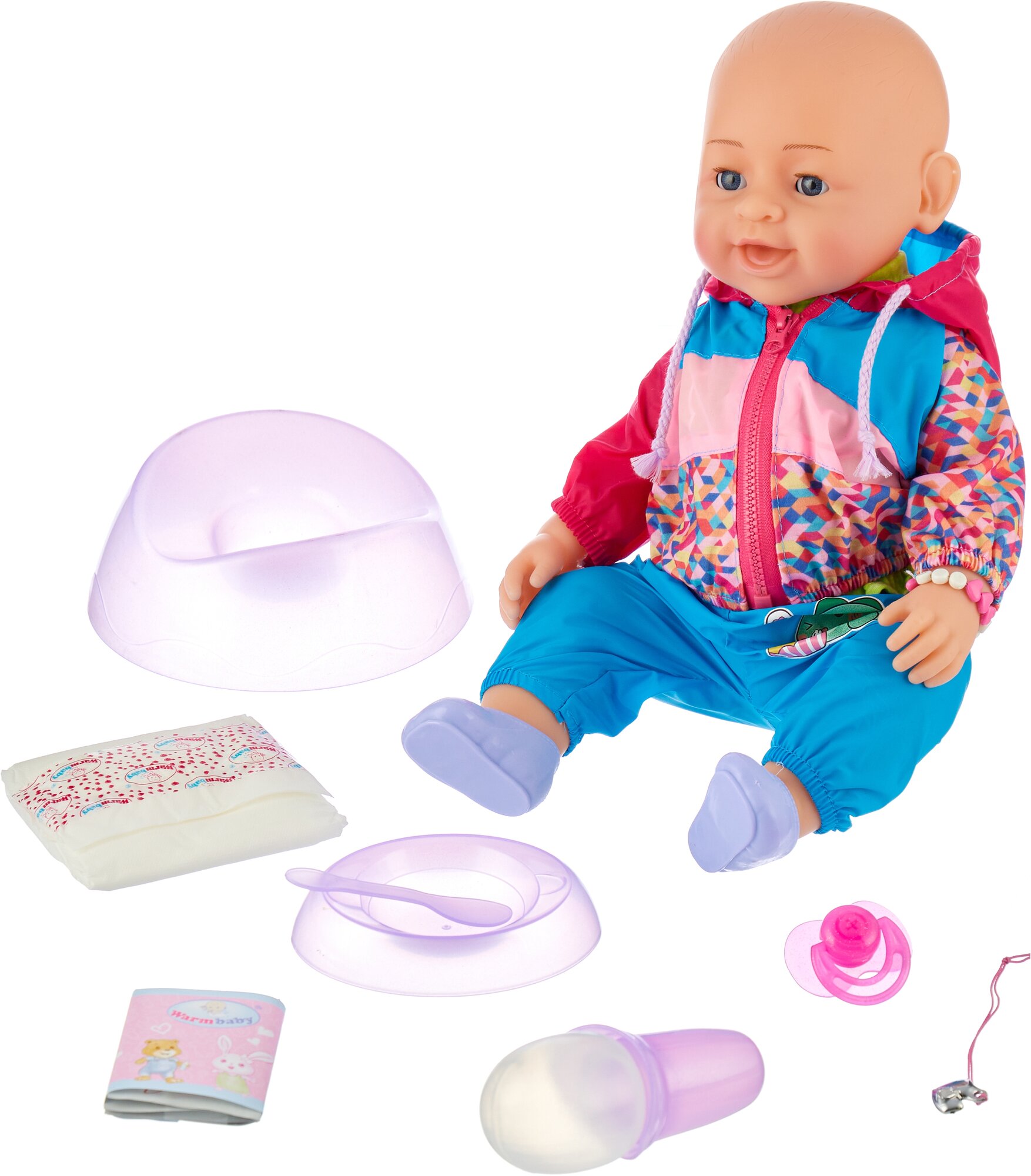 Пупс(43см) "дамир"(аксессуары,писает,текут слёзы,глаза закрываются) (Арт. 8040-487R)