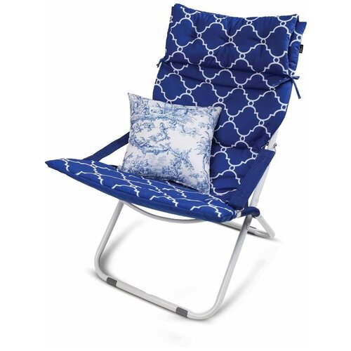 Кресло-шезлонг ника со съемным матрасом и декоративной подушкой синий hhk6/bl кресло шезлонг ника haushalt hhk6 bl синий