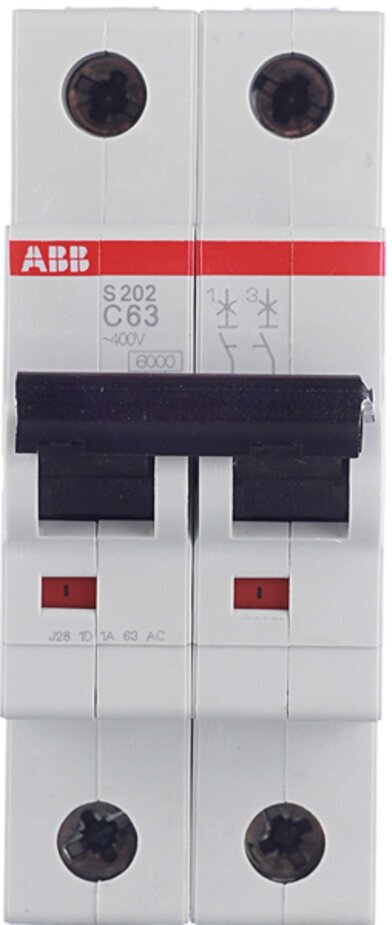 S200 2CDS252001R0634 Автоматический выключатель двухполюсный 63А (6 кА, C) ABB - фото №11