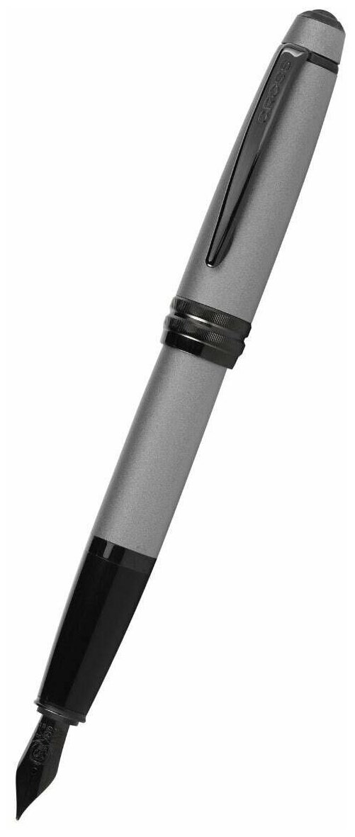 Перьевая ручка Cross Bailey Matte Grey Lacquer, перо F, латунь, покрытая серым матовым лаком