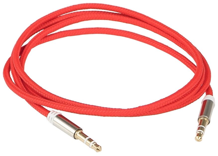 Кабель миниджек AurA RCA-J10R (3,5 > 3,5 mm, красный, 1 метр)