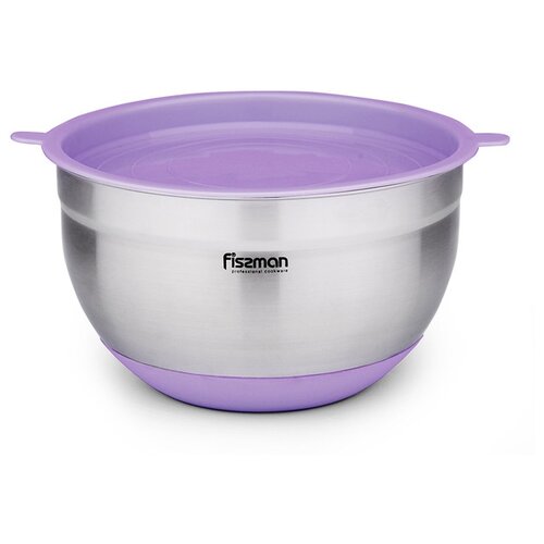 фото Миска металл. с силиконовым основанием лиловая 3 л. mixing bowl fissman