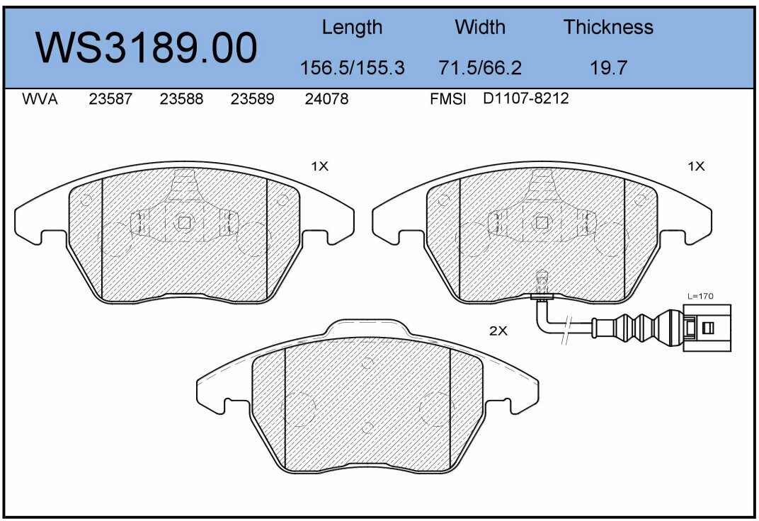 Колодки передние тормозные JEENICE WS318900