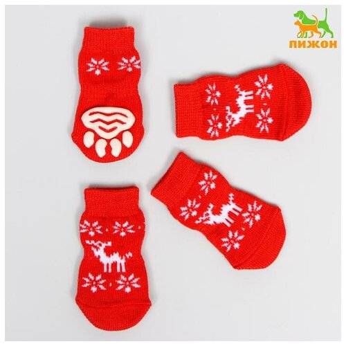 Носки нескользящие Олени S 2535 6 см набор 4 шт 425₽