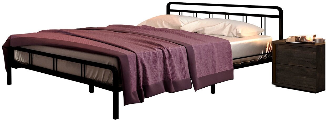Кровать без подъемного механизма Hoff Леон, 160х200 см, цвет черный
