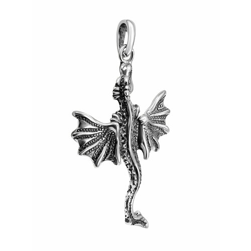 Подвеска Самородок, серебро, 925 проба, чернение