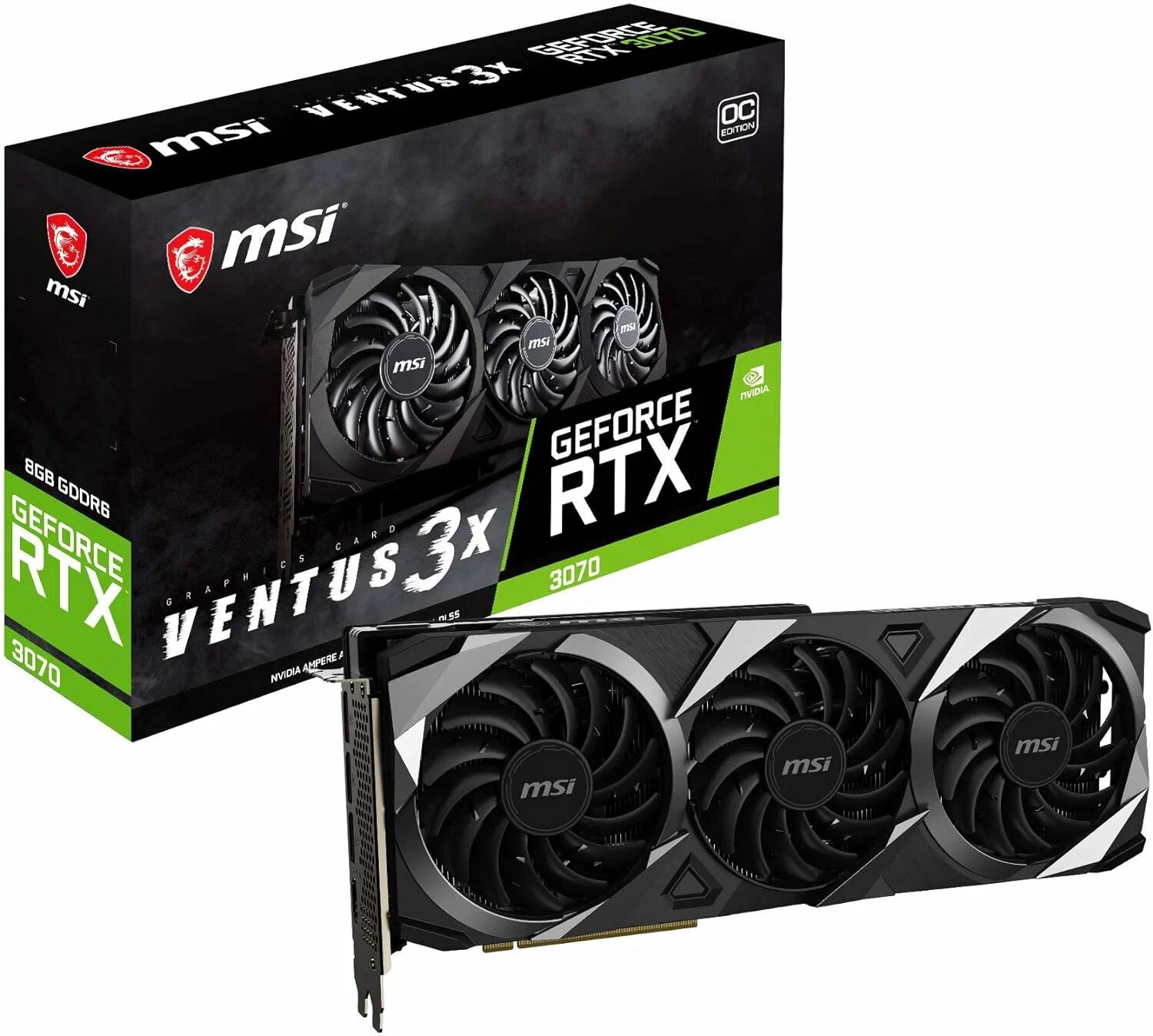 Видеокарта MSI GeForce RTX 3070 Ti VENTUS 3X 8G OC, Retail