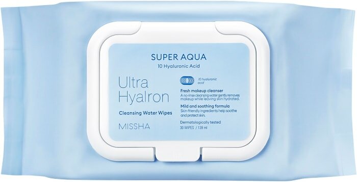 Салфетки для снятия макияжа Missha Super Aqua Ultra Hyalron 30шт